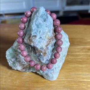 Rhodonite Beaded Bracelet - Heart Chakra